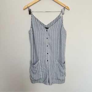Topshop Sleeveless Striped Button Down Romper Size 8